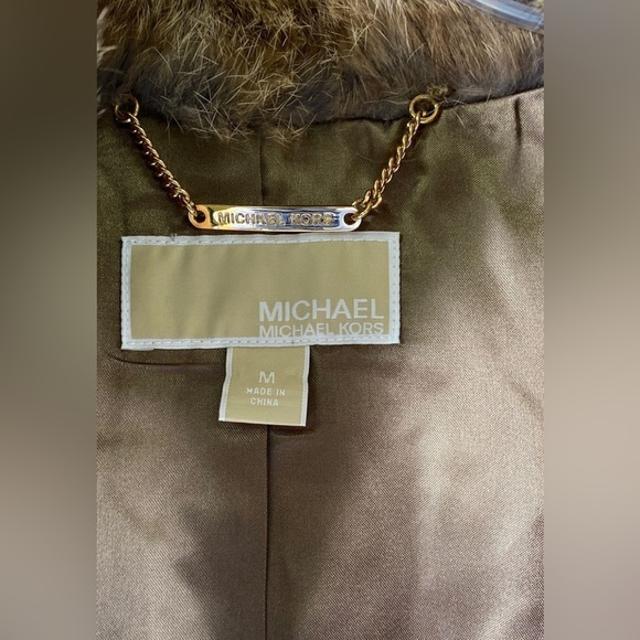 Brown/Gold Michael Michael Kors Fur Vest - Size m - Picture 2 of 5